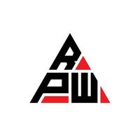 création de logo de lettre triangle rpw avec forme de triangle. monogramme de conception de logo triangle rpw. modèle de logo vectoriel triangle rpw avec couleur rouge. logo triangulaire rpw logo simple, élégant et luxueux.