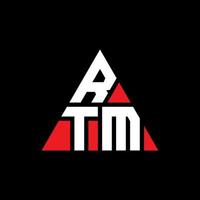 création de logo de lettre triangle rtm avec forme de triangle. monogramme de conception de logo triangle rtm. modèle de logo vectoriel triangle rtm avec couleur rouge. logo triangulaire rtm logo simple, élégant et luxueux.