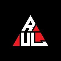 création de logo de lettre triangle rul avec forme de triangle. monogramme de conception de logo triangle rul. modèle de logo vectoriel triangle rul avec couleur rouge. rul logo triangulaire logo simple, élégant et luxueux.