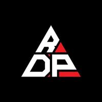 création de logo de lettre triangle rdp avec forme de triangle. monogramme de conception de logo triangle rdp. modèle de logo vectoriel triangle rdp avec couleur rouge. logo triangulaire rdp logo simple, élégant et luxueux.