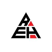 création de logo de lettre triangle reh avec forme de triangle. monogramme de conception de logo triangle reh. modèle de logo vectoriel triangle reh avec couleur rouge. reh logo triangulaire logo simple, élégant et luxueux.
