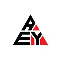 création de logo de lettre triangle rey avec forme de triangle. monogramme de conception de logo triangle rey. modèle de logo vectoriel triangle rey avec couleur rouge. logo triangulaire rey logo simple, élégant et luxueux.