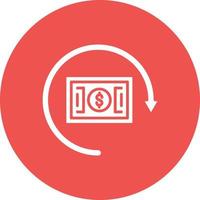 icône de fond de cercle de glyphe de cashback vecteur