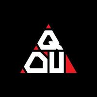 création de logo de lettre triangle qou avec forme de triangle. monogramme de conception de logo triangle qou. modèle de logo vectoriel triangle qou avec couleur rouge. qou logo triangulaire logo simple, élégant et luxueux.