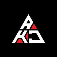 création de logo de lettre triangle rkj avec forme de triangle. monogramme de conception de logo triangle rkj. modèle de logo vectoriel triangle rkj avec couleur rouge. logo triangulaire rkj logo simple, élégant et luxueux.