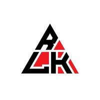 création de logo de lettre triangle rlk avec forme de triangle. monogramme de conception de logo triangle rlk. modèle de logo vectoriel triangle rlk avec couleur rouge. logo triangulaire rlk logo simple, élégant et luxueux.