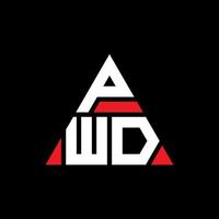 création de logo de lettre triangle pwd avec forme de triangle. monogramme de conception de logo triangle pwd. modèle de logo vectoriel triangle pwd avec couleur rouge. logo triangulaire pwd logo simple, élégant et luxueux.