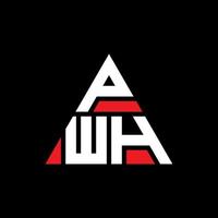 création de logo de lettre triangle pwh avec forme de triangle. monogramme de conception de logo triangle pwh. modèle de logo vectoriel triangle pwh avec couleur rouge. logo triangulaire pwh logo simple, élégant et luxueux.