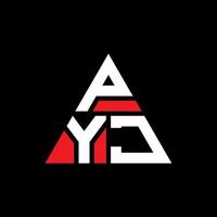 création de logo de lettre triangle pyj avec forme de triangle. monogramme de conception de logo triangle pyj. modèle de logo vectoriel triangle pyj avec couleur rouge. logo triangulaire pyj logo simple, élégant et luxueux.