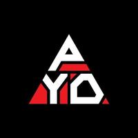 création de logo de lettre triangle pyo avec forme de triangle. monogramme de conception de logo triangle pyo. modèle de logo vectoriel triangle pyo avec couleur rouge. logo triangulaire pyo logo simple, élégant et luxueux.