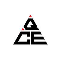 création de logo de lettre triangle qce avec forme de triangle. monogramme de conception de logo triangle qce. modèle de logo vectoriel triangle qce avec couleur rouge. qce logo triangulaire logo simple, élégant et luxueux.