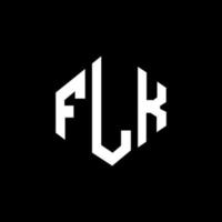 création de logo de lettre flk avec forme de polygone. création de logo en forme de polygone et de cube flk. modèle de logo vectoriel flk hexagone couleurs blanches et noires. monogramme flk, logo d'entreprise et immobilier.