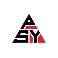 création de logo de lettre triangle psy avec forme de triangle. monogramme de conception de logo triangle psy. modèle de logo vectoriel triangle psy avec couleur rouge. logo triangulaire psy logo simple, élégant et luxueux.