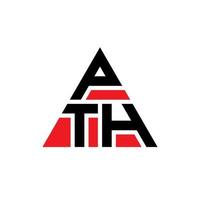 création de logo de lettre pth triangle avec forme de triangle. monogramme de conception de logo pth triangle. modèle de logo vectoriel triangle pth avec couleur rouge. pth logo triangulaire logo simple, élégant et luxueux.