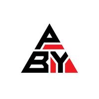 création de logo de lettre triangle pby avec forme de triangle. monogramme de conception de logo triangle pby. modèle de logo vectoriel triangle pby avec couleur rouge. pby logo triangulaire logo simple, élégant et luxueux.