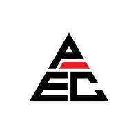 création de logo de lettre triangle pec avec forme de triangle. monogramme de conception de logo triangle pec. modèle de logo vectoriel triangle pec avec couleur rouge. logo triangulaire pec logo simple, élégant et luxueux.