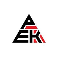 création de logo de lettre triangle pek avec forme de triangle. monogramme de conception de logo triangle pek. modèle de logo vectoriel triangle pek avec couleur rouge. logo triangulaire pek logo simple, élégant et luxueux.