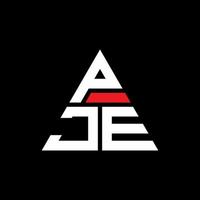 création de logo de lettre triangle pje avec forme de triangle. monogramme de conception de logo triangle pje. modèle de logo vectoriel triangle pje avec couleur rouge. pje logo triangulaire logo simple, élégant et luxueux.