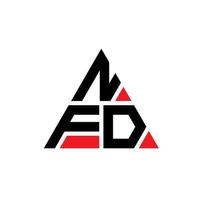 création de logo de lettre triangle nfd avec forme de triangle. monogramme de conception de logo triangle nfd. modèle de logo vectoriel triangle nfd avec couleur rouge. logo triangulaire nfd logo simple, élégant et luxueux.