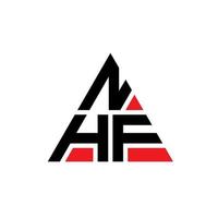 création de logo de lettre triangle nhf avec forme de triangle. monogramme de conception de logo triangle nhf. modèle de logo vectoriel triangle nhf avec couleur rouge. logo triangulaire nhf logo simple, élégant et luxueux.