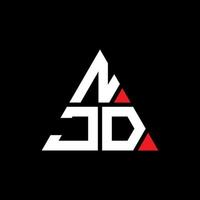 création de logo de lettre triangle njd avec forme de triangle. monogramme de conception de logo triangle njd. modèle de logo vectoriel triangle njd avec couleur rouge. logo triangulaire njd logo simple, élégant et luxueux.