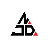 création de logo de lettre triangle njd avec forme de triangle. monogramme de conception de logo triangle njd. modèle de logo vectoriel triangle njd avec couleur rouge. logo triangulaire njd logo simple, élégant et luxueux.