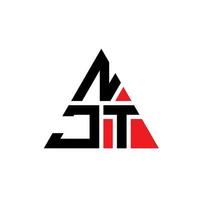 création de logo de lettre triangle njt avec forme de triangle. monogramme de conception de logo triangle njt. modèle de logo vectoriel triangle njt avec couleur rouge. logo triangulaire njt logo simple, élégant et luxueux.