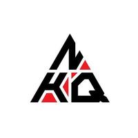 création de logo de lettre triangle nkq avec forme de triangle. monogramme de conception de logo triangle nkq. modèle de logo vectoriel triangle nkq avec couleur rouge. logo triangulaire nkq logo simple, élégant et luxueux.