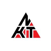 création de logo de lettre triangle nkt avec forme de triangle. monogramme de conception de logo triangle nkt. modèle de logo vectoriel triangle nkt avec couleur rouge. logo triangulaire nkt logo simple, élégant et luxueux.