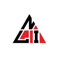 création de logo de lettre triangle nli avec forme de triangle. monogramme de conception de logo triangle nli. modèle de logo vectoriel triangle nli avec couleur rouge. nli logo triangulaire logo simple, élégant et luxueux.