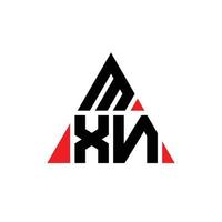 création de logo de lettre triangle mxn avec forme de triangle. monogramme de conception de logo triangle mxn. modèle de logo vectoriel triangle mxn avec couleur rouge. logo triangulaire mxn logo simple, élégant et luxueux.