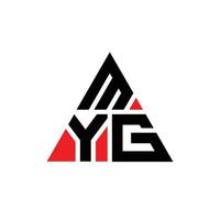 création de logo de lettre triangle myg avec forme de triangle. monogramme de conception de logo triangle myg. modèle de logo vectoriel triangle myg avec couleur rouge. logo triangulaire myg logo simple, élégant et luxueux.