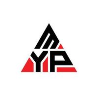 création de logo de lettre triangle myp avec forme de triangle. monogramme de conception de logo triangle myp. modèle de logo vectoriel triangle myp avec couleur rouge. logo triangulaire myp logo simple, élégant et luxueux.