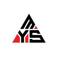 création de logo de lettre mys triangle avec forme de triangle. monogramme de conception de logo mys triangle. modèle de logo vectoriel mys triangle avec couleur rouge. mys logo triangulaire logo simple, élégant et luxueux.