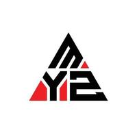 création de logo de lettre triangle myz avec forme de triangle. monogramme de conception de logo triangle myz. modèle de logo vectoriel triangle myz avec couleur rouge. logo triangulaire myz logo simple, élégant et luxueux.