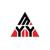 création de logo de lettre myy triangle avec forme de triangle. monogramme de conception de logo triangle myy. modèle de logo vectoriel myy triangle avec couleur rouge. logo triangulaire myy logo simple, élégant et luxueux.