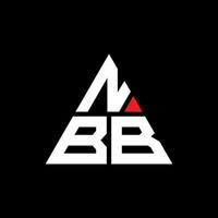 création de logo de lettre triangle nbb avec forme de triangle. monogramme de conception de logo triangle nbb. modèle de logo vectoriel triangle nbb avec couleur rouge. logo triangulaire nbb logo simple, élégant et luxueux.