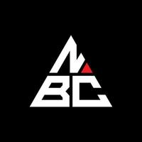 création de logo de lettre triangle nbc avec forme de triangle. monogramme de conception de logo triangle nbc. modèle de logo vectoriel triangle nbc avec couleur rouge. logo triangulaire nbc logo simple, élégant et luxueux.