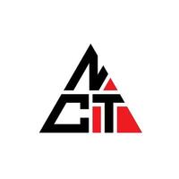 création de logo de lettre triangle nct avec forme de triangle. monogramme de conception de logo triangle nct. modèle de logo vectoriel triangle nct avec couleur rouge. logo triangulaire nct logo simple, élégant et luxueux.