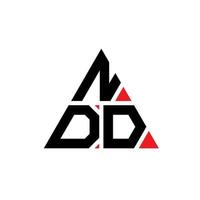 création de logo de lettre triangle ndd avec forme de triangle. monogramme de conception de logo triangle ndd. modèle de logo vectoriel triangle ndd avec couleur rouge. ndd logo triangulaire logo simple, élégant et luxueux.