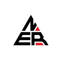 création de logo de lettre triangle ner avec forme de triangle. monogramme de conception de logo triangle ner. modèle de logo vectoriel triangle ner avec couleur rouge. ner logo triangulaire logo simple, élégant et luxueux.