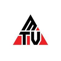 création de logo de lettre triangle mtv avec forme de triangle. monogramme de conception de logo triangle mtv. modèle de logo vectoriel triangle mtv avec couleur rouge. logo triangulaire mtv logo simple, élégant et luxueux.