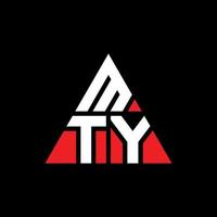 création de logo de lettre triangle mty avec forme de triangle. monogramme de conception de logo triangle mty. modèle de logo vectoriel triangle mty avec couleur rouge. logo triangulaire mty logo simple, élégant et luxueux.