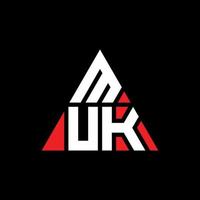 création de logo de lettre triangle muk avec forme de triangle. monogramme de conception de logo triangle muk. modèle de logo vectoriel triangle muk avec couleur rouge. logo triangulaire muk logo simple, élégant et luxueux.
