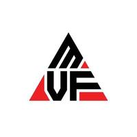 création de logo de lettre triangle mvf avec forme de triangle. monogramme de conception de logo triangle mvf. modèle de logo vectoriel triangle mvf avec couleur rouge. logo triangulaire mvf logo simple, élégant et luxueux.