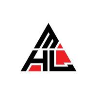 création de logo de lettre triangle mhl avec forme de triangle. monogramme de conception de logo triangle mhl. modèle de logo vectoriel triangle mhl avec couleur rouge. logo triangulaire mhl logo simple, élégant et luxueux.