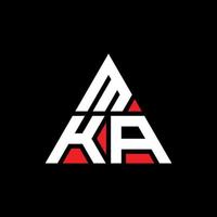 création de logo de lettre triangle mka avec forme de triangle. monogramme de conception de logo triangle mka. modèle de logo vectoriel triangle mka avec couleur rouge. logo triangulaire mka logo simple, élégant et luxueux.