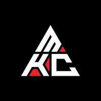 création de logo de lettre triangle mkc avec forme de triangle. monogramme de conception de logo triangle mkc. modèle de logo vectoriel triangle mkc avec couleur rouge. logo triangulaire mkc logo simple, élégant et luxueux.