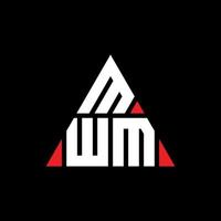 création de logo de lettre triangle mwm avec forme de triangle. monogramme de conception de logo triangle mwm. modèle de logo vectoriel triangle mwm avec couleur rouge. logo triangulaire mwm logo simple, élégant et luxueux.