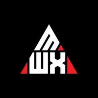 création de logo de lettre triangle mwx avec forme de triangle. monogramme de conception de logo triangle mwx. modèle de logo vectoriel triangle mwx avec couleur rouge. logo triangulaire mwx logo simple, élégant et luxueux.